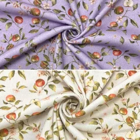 Apple Blossom Ribbed Knit Fabric