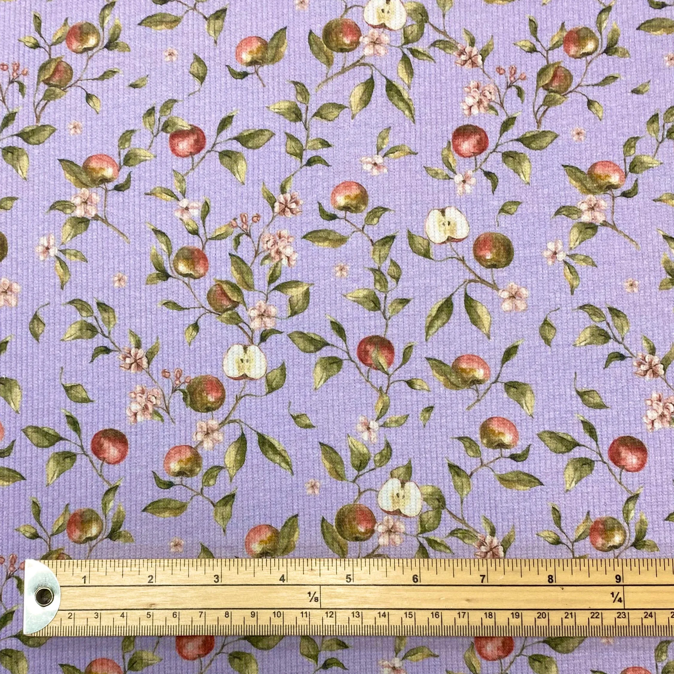 Apple Blossom Ribbed Knit Fabric