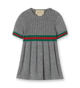Baby Ribbed-knit Dress Grey