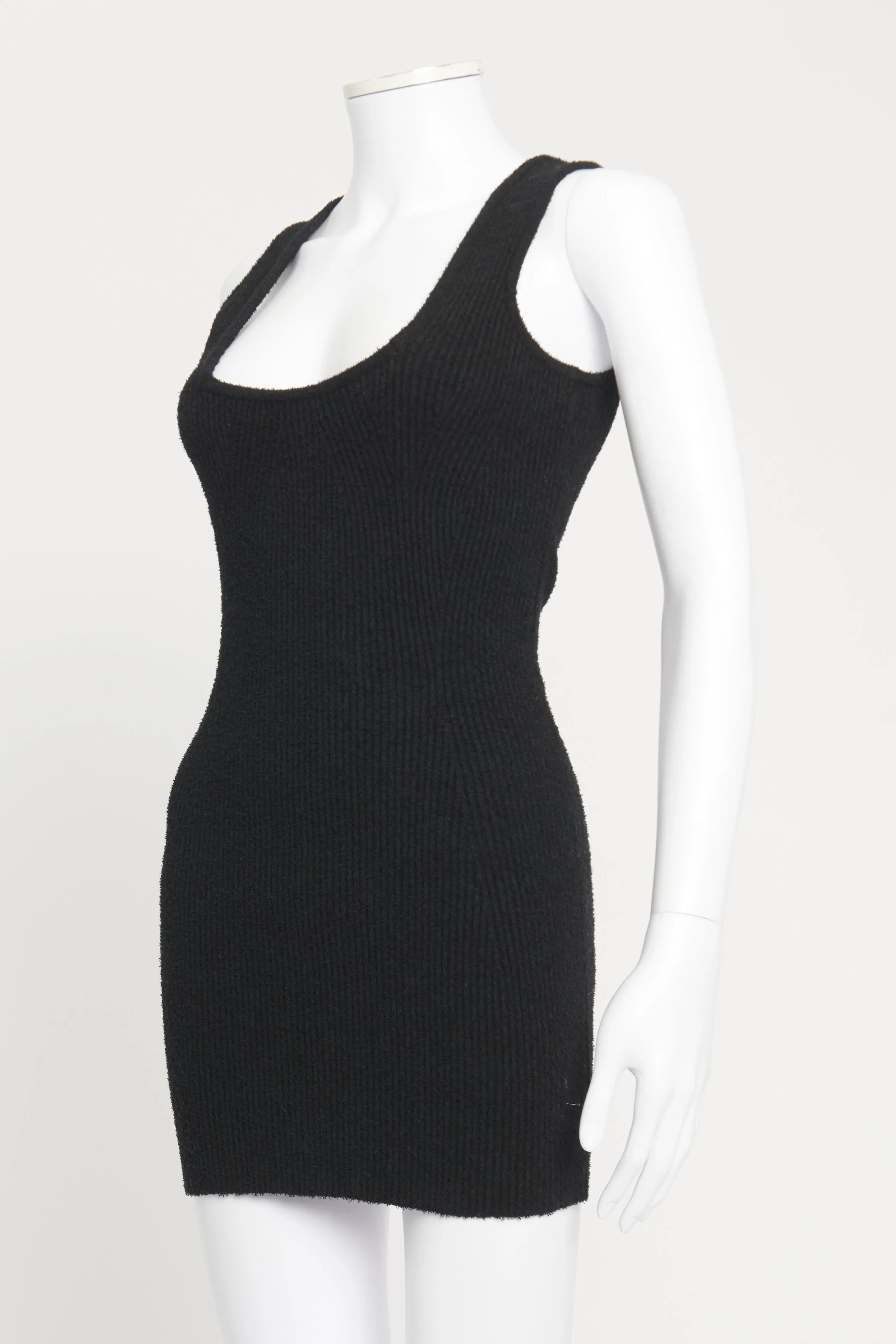 Black Knit  Bodycon Preowned Mini Dress