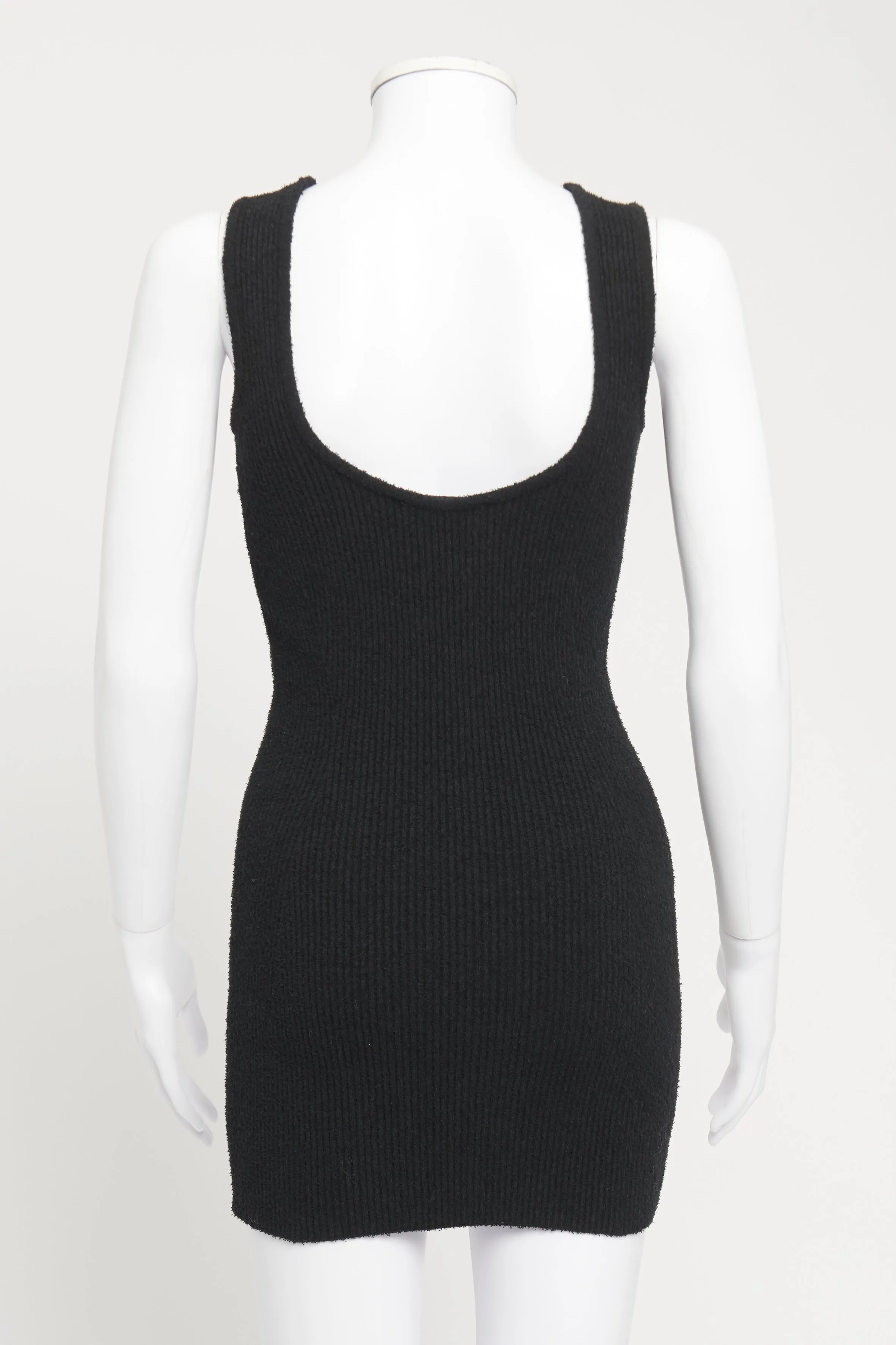 Black Knit  Bodycon Preowned Mini Dress