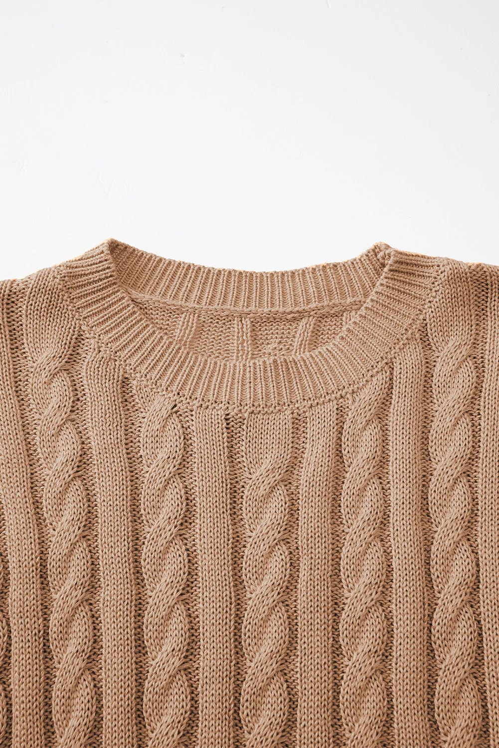 Cable Knit Short Sleeve Sweater