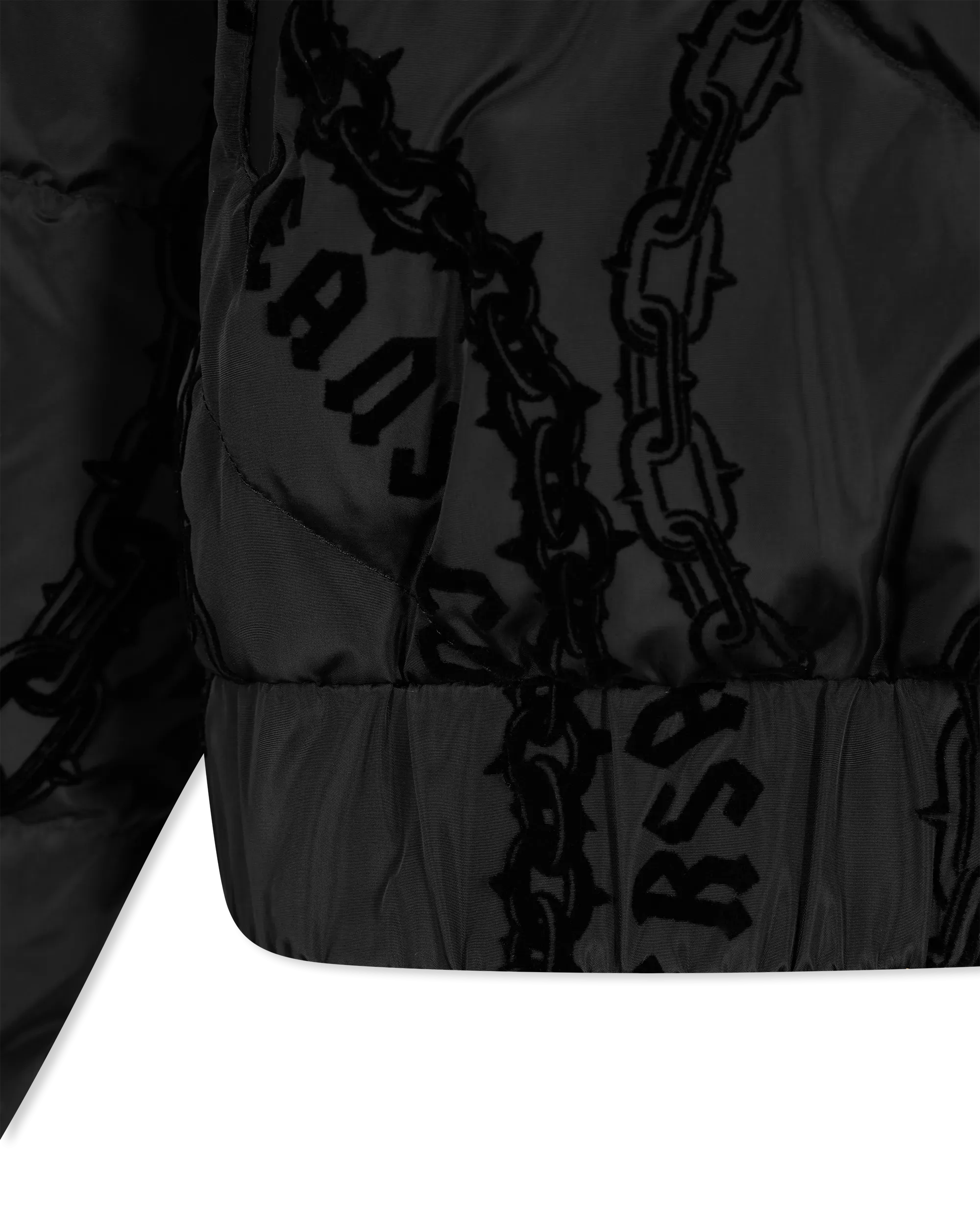 Chain Couture Quilted Puffer Jacket