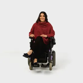 Cowl Neck Boucle Cape in Textured Wool Blend