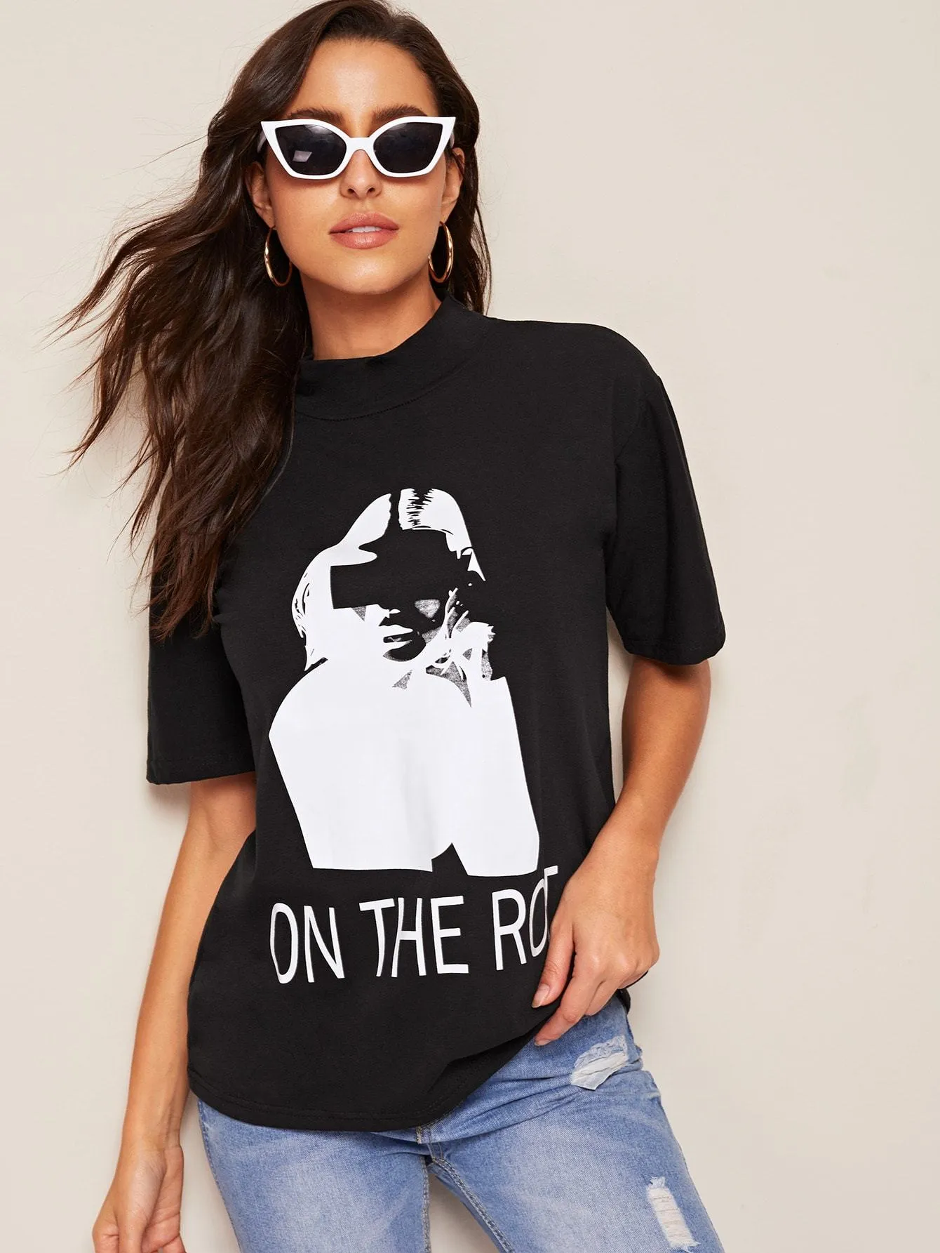 Figure & Slogan Graphic Tee