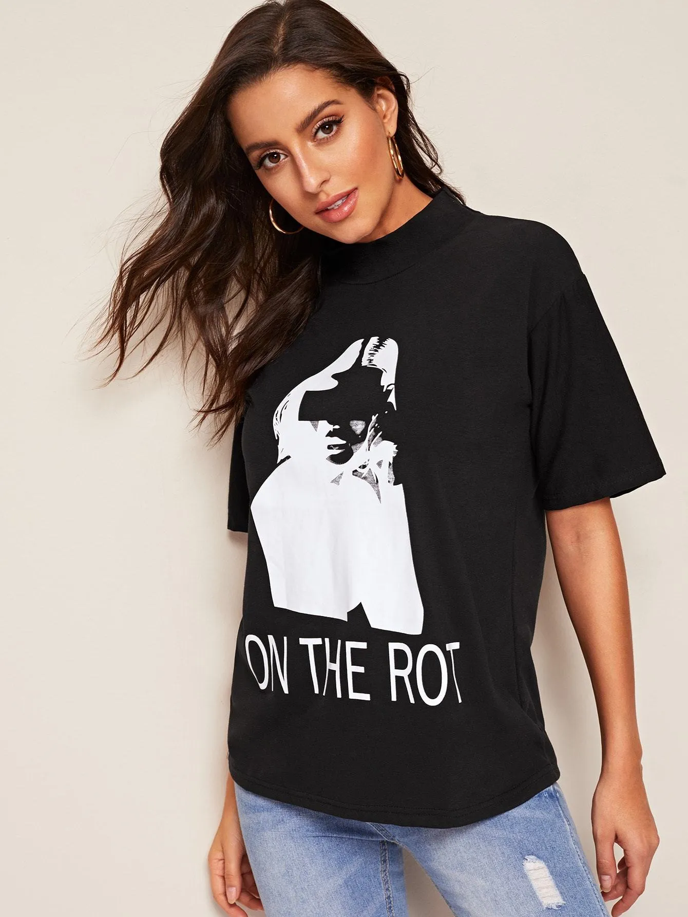 Figure & Slogan Graphic Tee