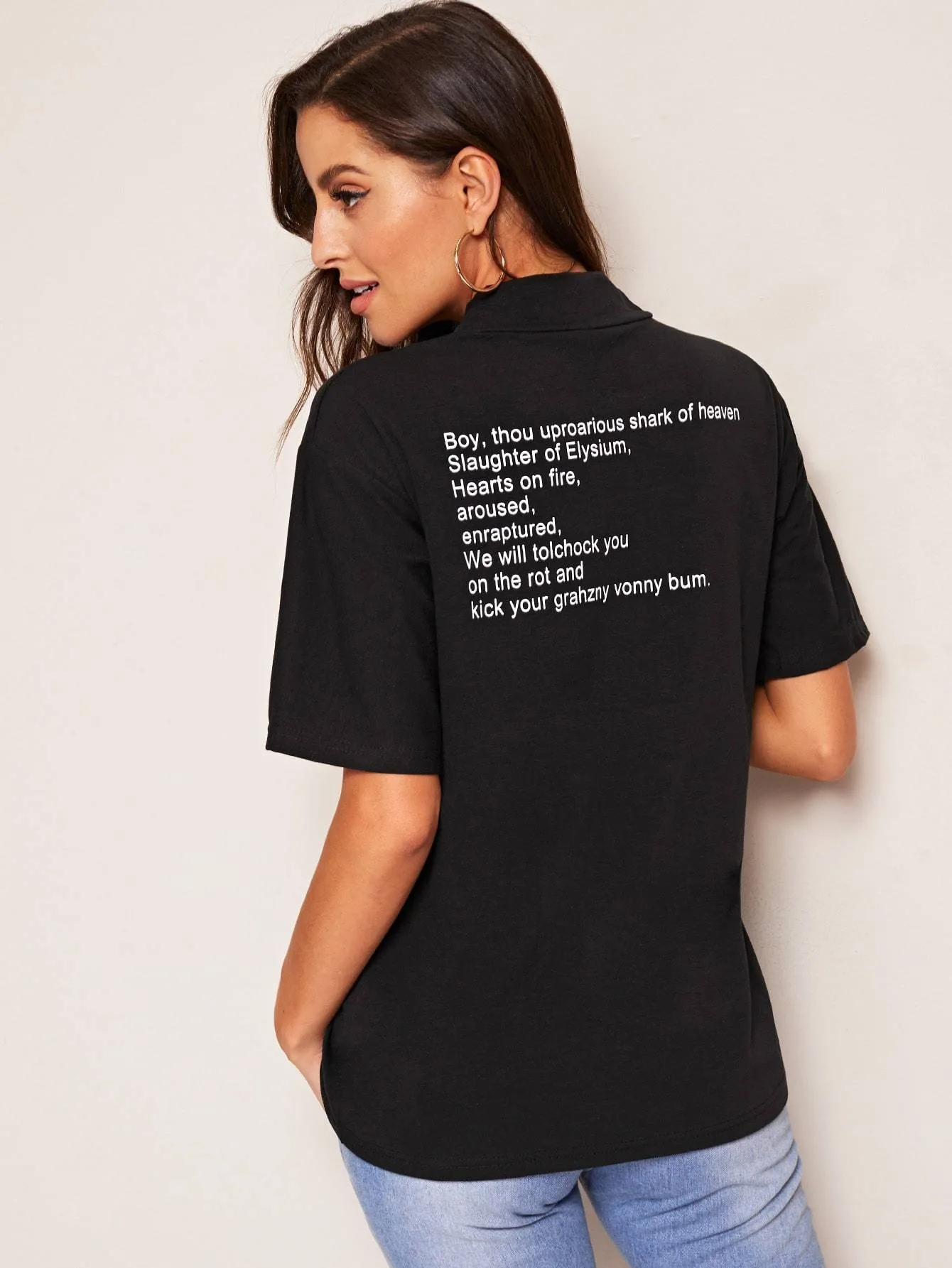 Figure & Slogan Graphic Tee