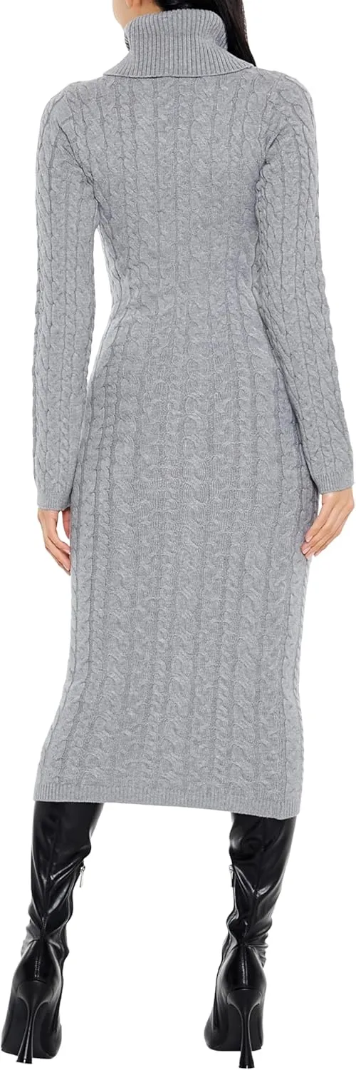 Forever 21 Women's Cable Knit Midi Sweater Dress