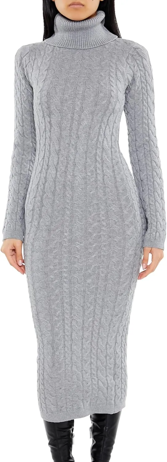 Forever 21 Women's Cable Knit Midi Sweater Dress