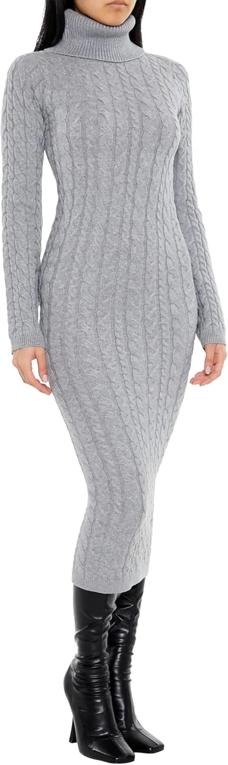 Forever 21 Women's Cable Knit Midi Sweater Dress