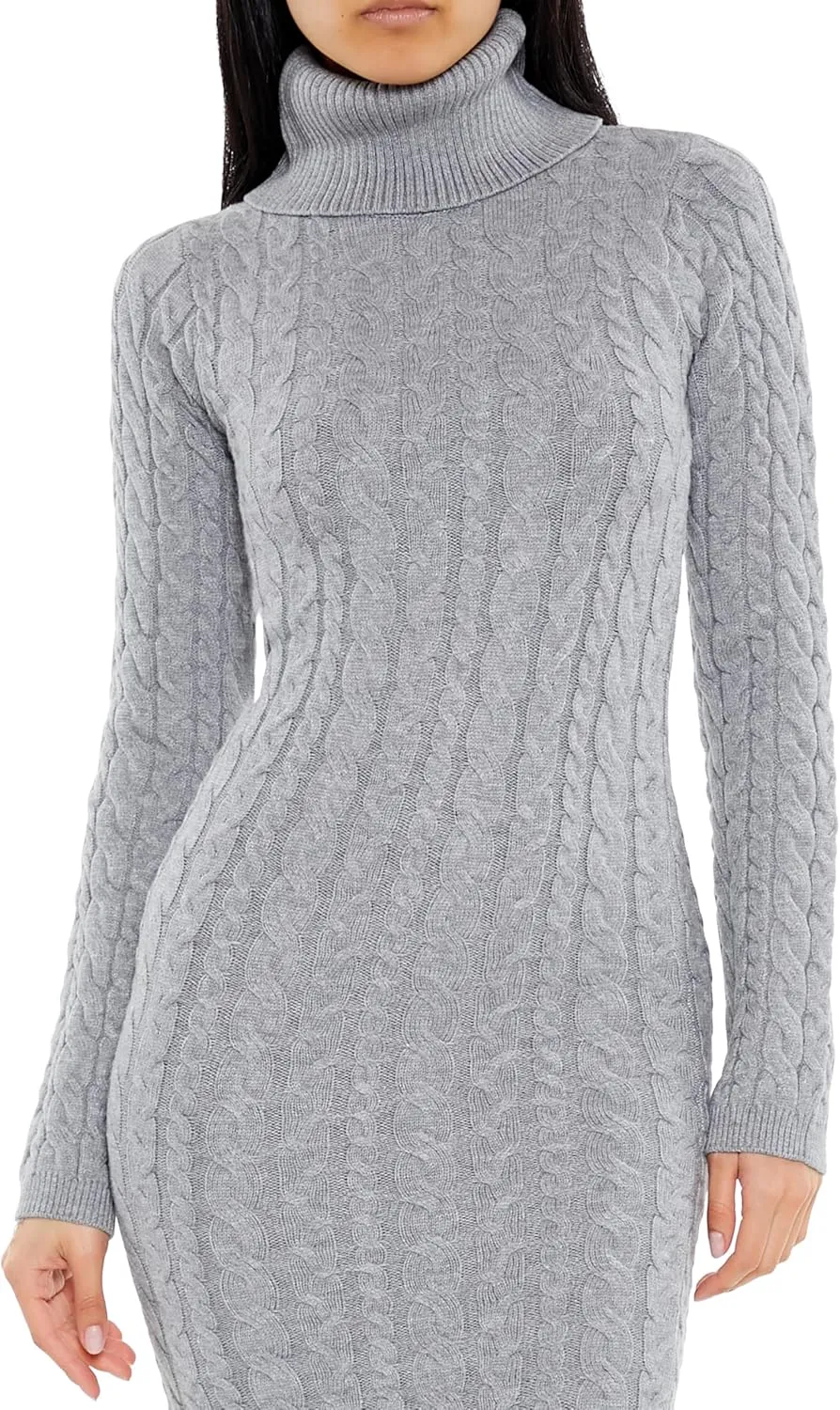 Forever 21 Women's Cable Knit Midi Sweater Dress
