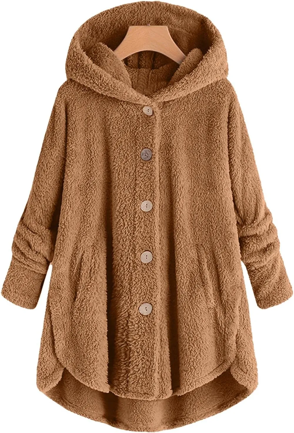 Fur Coats for Women Hooded Fall Winter Jackets 2023 Solid Women's Fleece Jackets & Coats Fuzzy Faux Fur Teddy Jacket