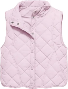 Gacaky Women's Puffer Vest Sleeveless Button Down Outerwear Warm Quilted Lightweight Down Winter Jackets Coats