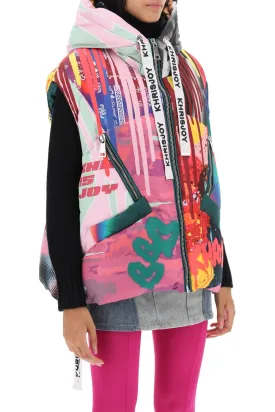 graffiti print iconic down vest