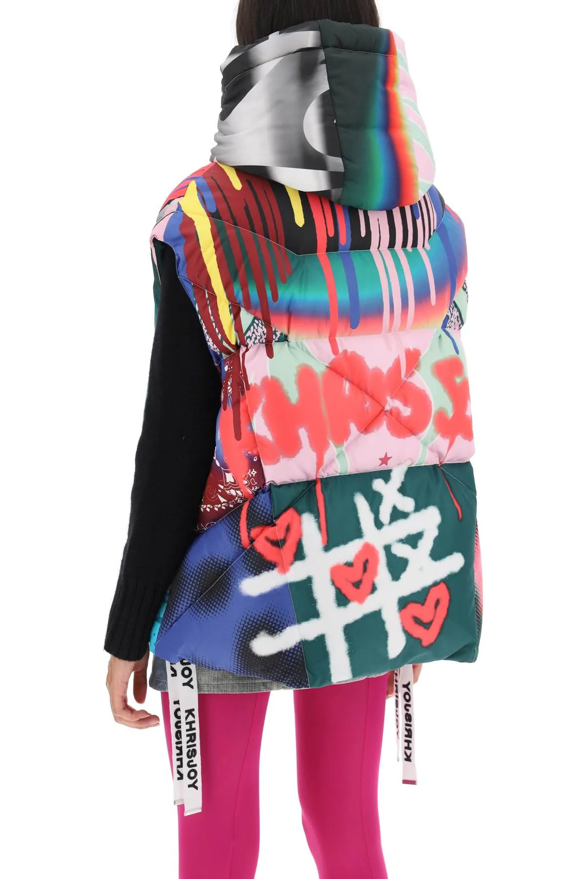 graffiti print iconic down vest