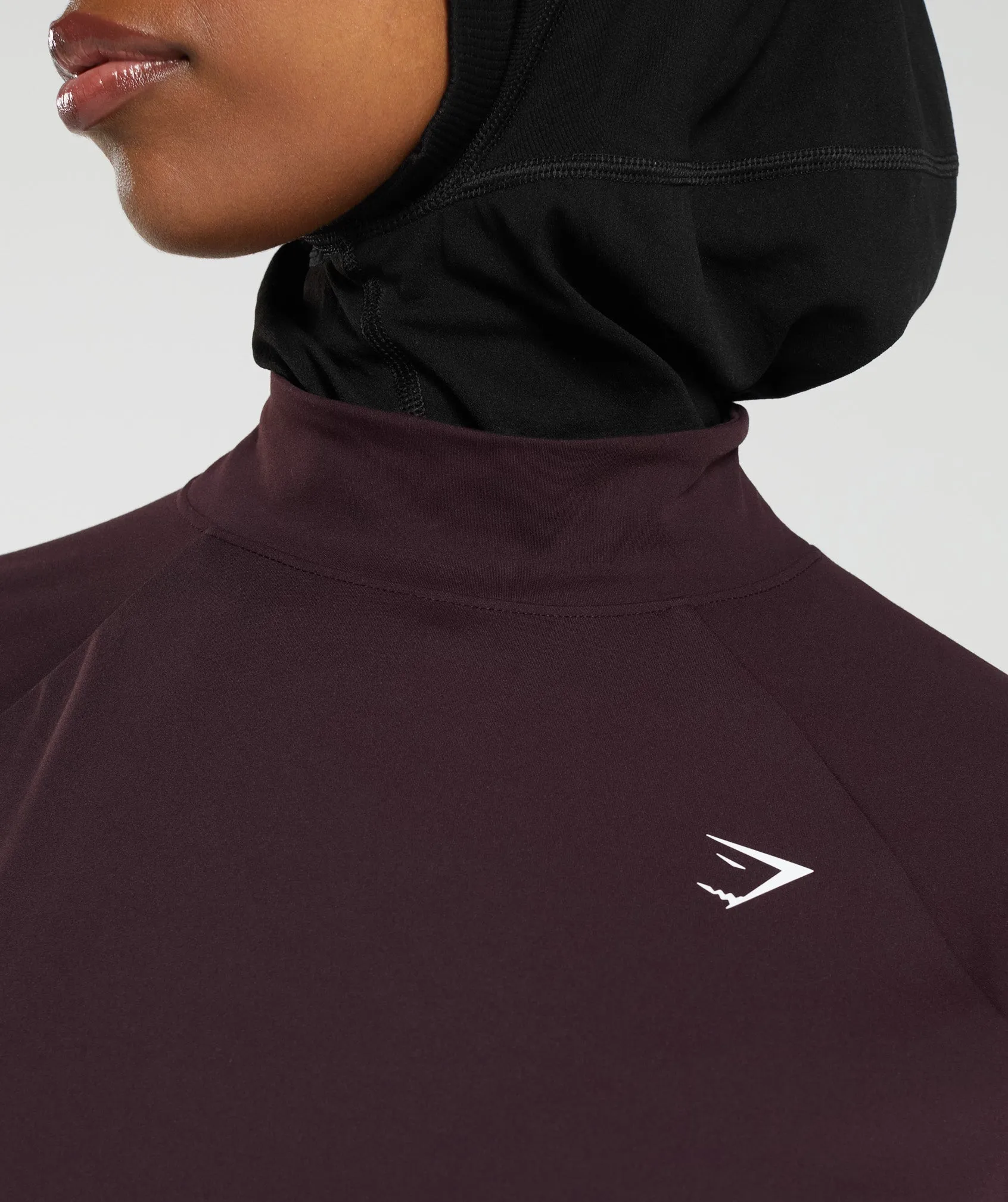 Gymshark Long Line Long Sleeve Top - Plum Brown