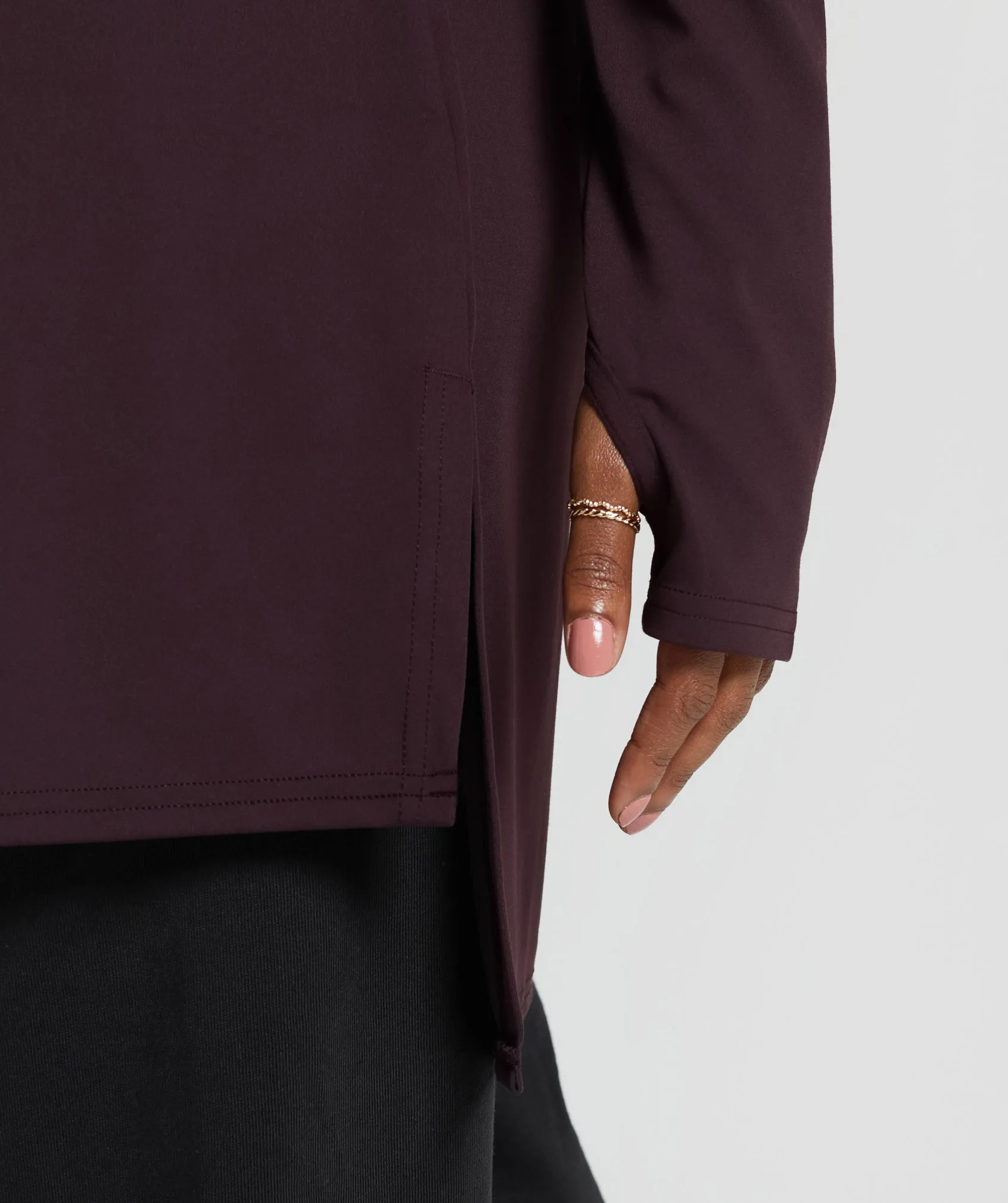 Gymshark Long Line Long Sleeve Top - Plum Brown