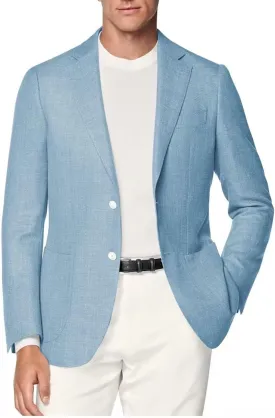HUUTOE Mens Linen Sports Jacket for Men Causal Lightweight Blazers and Sport Coats Linen Suit for Men Beach Wedding