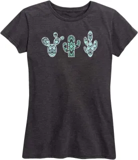 Instant Message - Mandala Cacti - Women's Short Sleeve Graphic T-Shirt