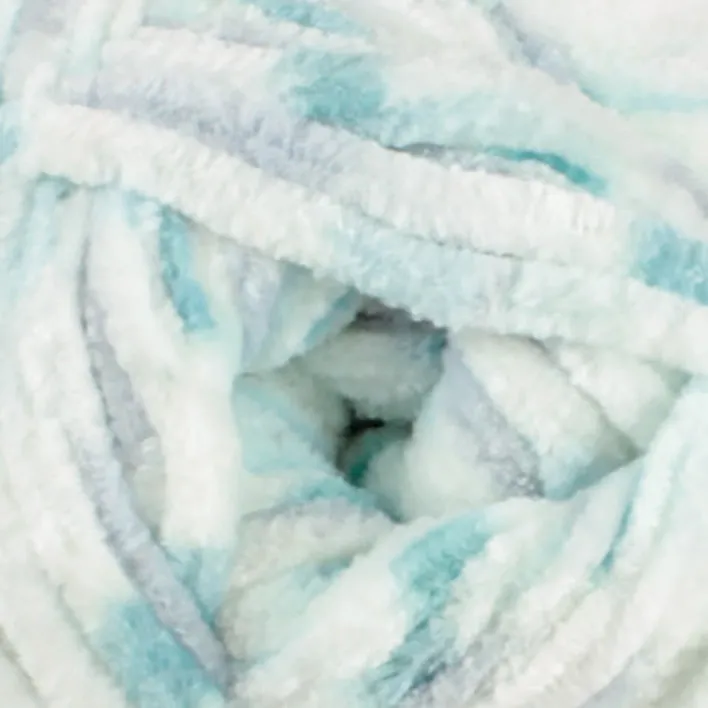 James C Brett Flutterby Chunky - B41 - Grey Aqua Spot - 100g Chenille Plush