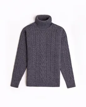 Käsmu men's braided high neck sweater
