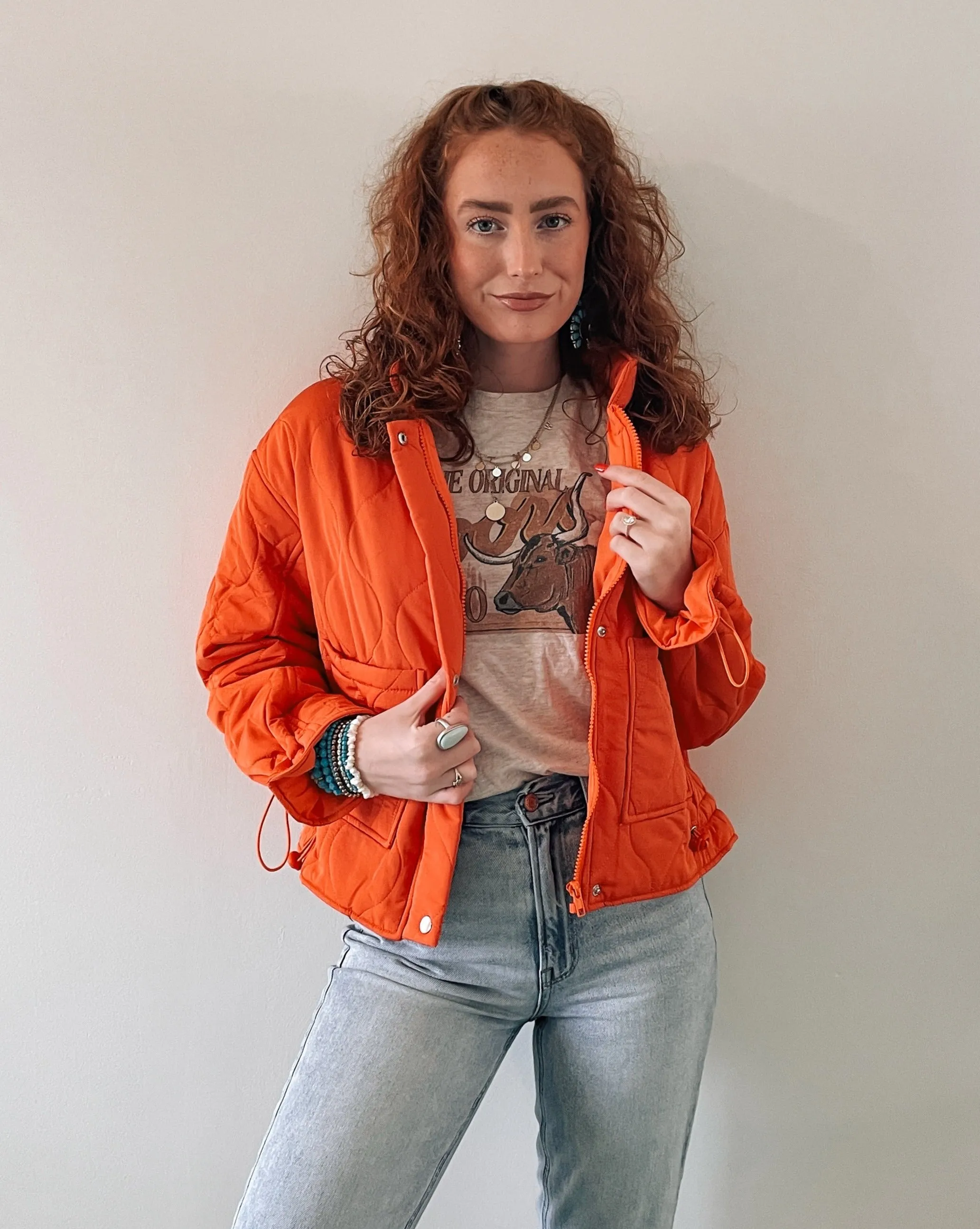 MEROKEETY Stand Collar Zip Up Lightweight Quilted Puffer Jacket