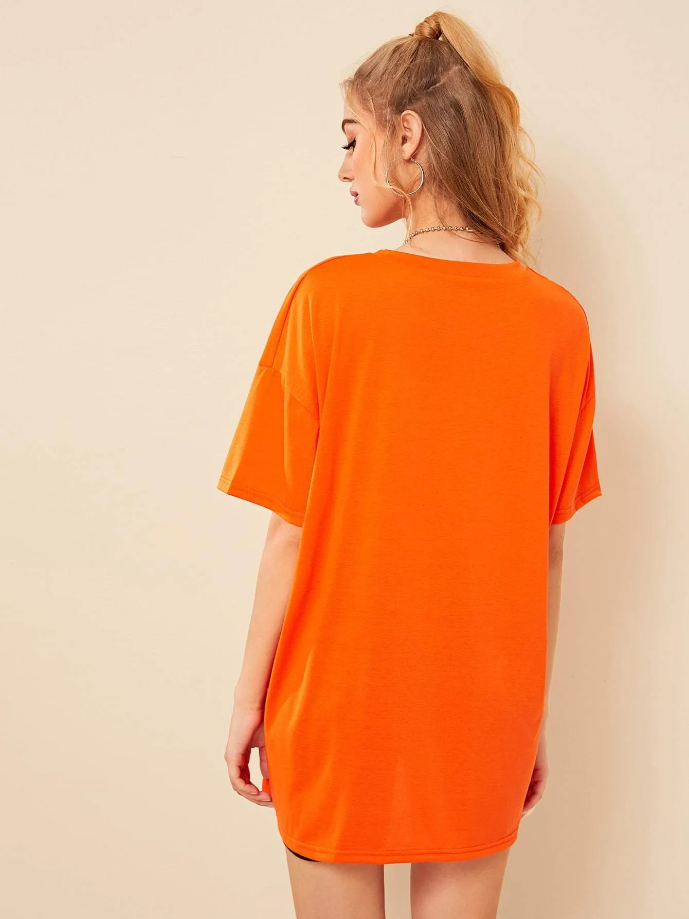 Neon Orange Figure Print Tee