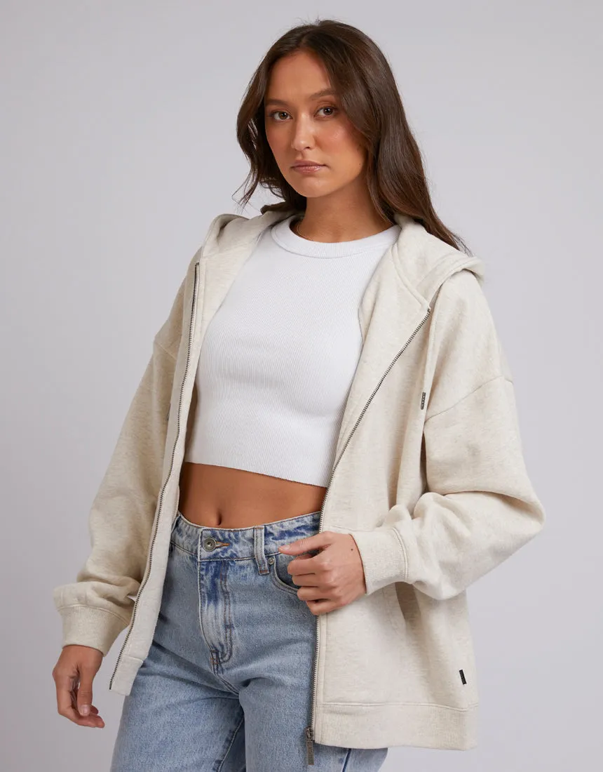 Oversized Zip Thru Hoody Oatmeal