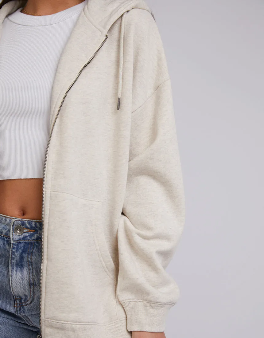 Oversized Zip Thru Hoody Oatmeal