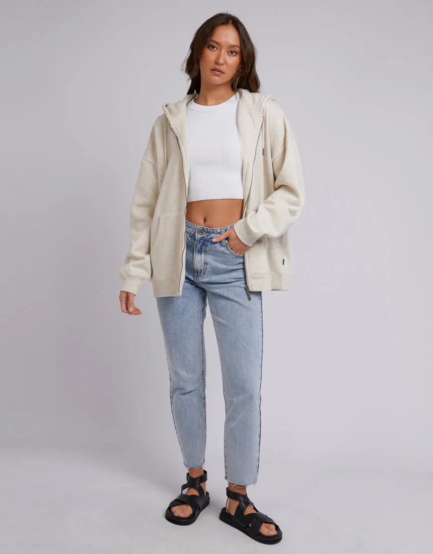 Oversized Zip Thru Hoody Oatmeal