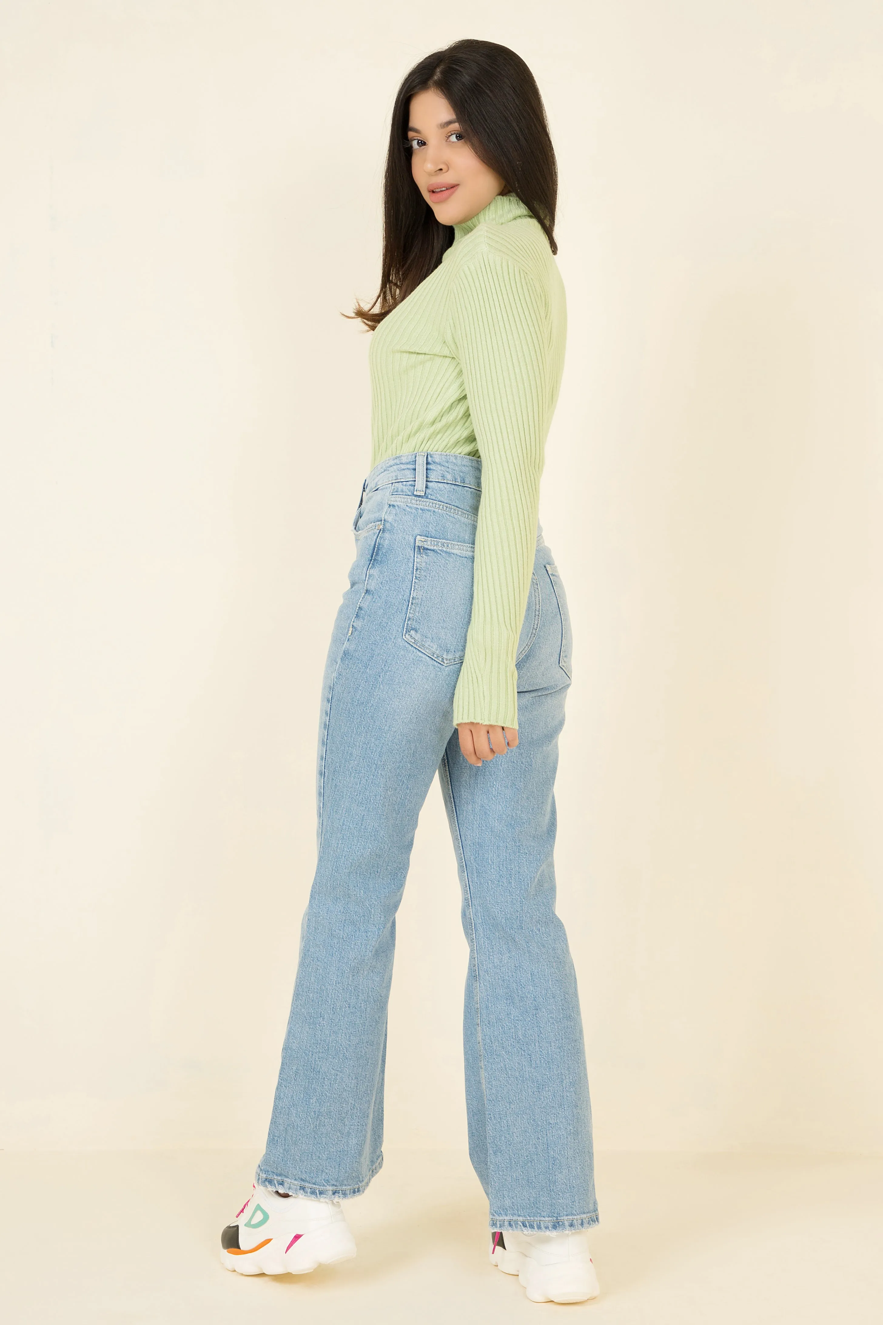 Payton Ribbed Turtleneck Green