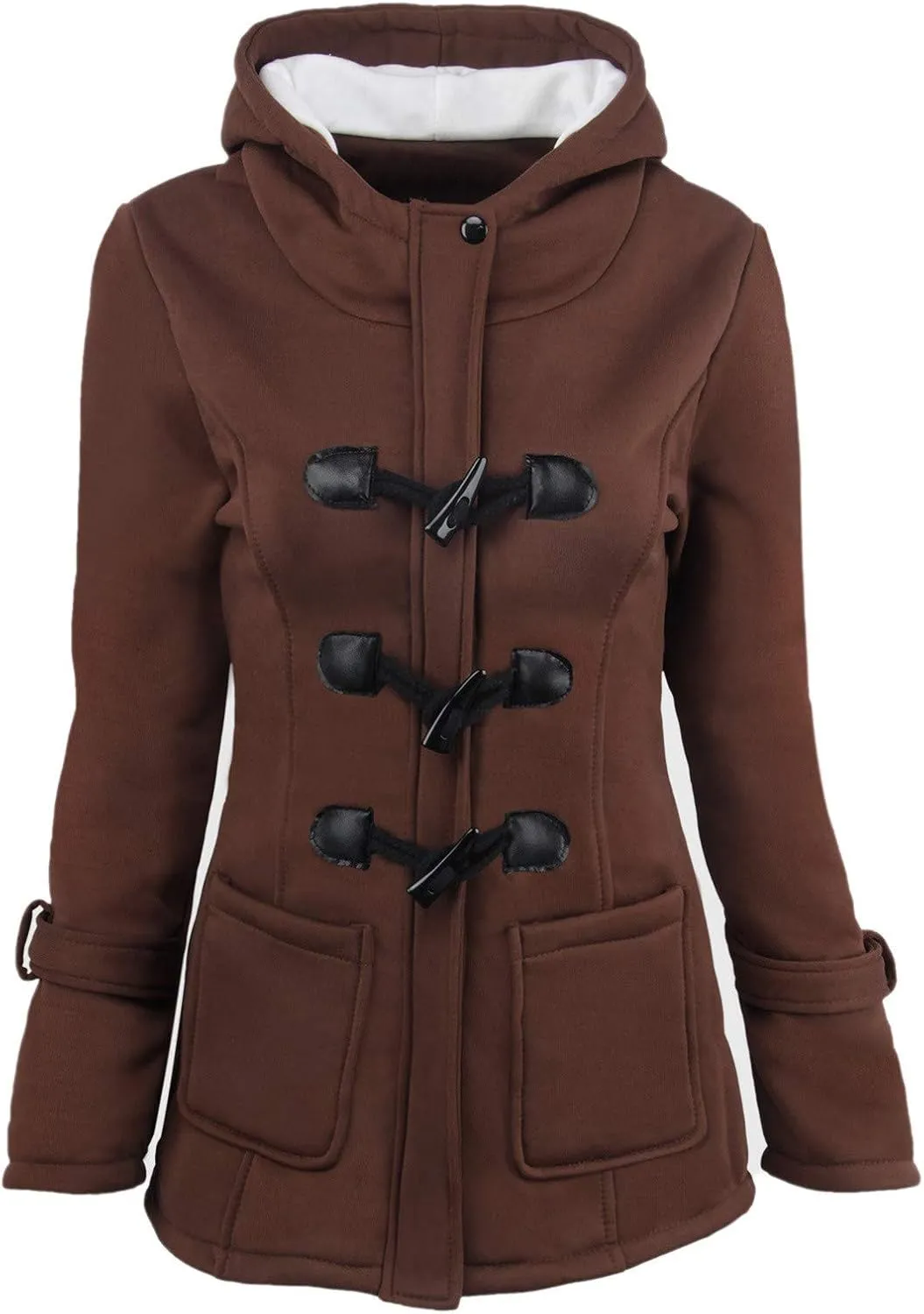 PeQAQ Women 2023 Winter Coat Plus Size Thicken Warm Wool Blend Windbreaker Jackets Fashion Fleece Lined Trench Coat Overcoats