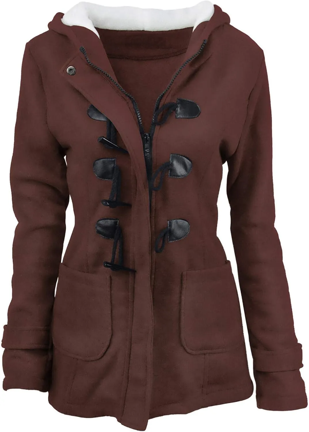 PeQAQ Women 2023 Winter Coat Plus Size Thicken Warm Wool Blend Windbreaker Jackets Fashion Fleece Lined Trench Coat Overcoats