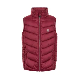 Quilted Packable Vest: Beet Red