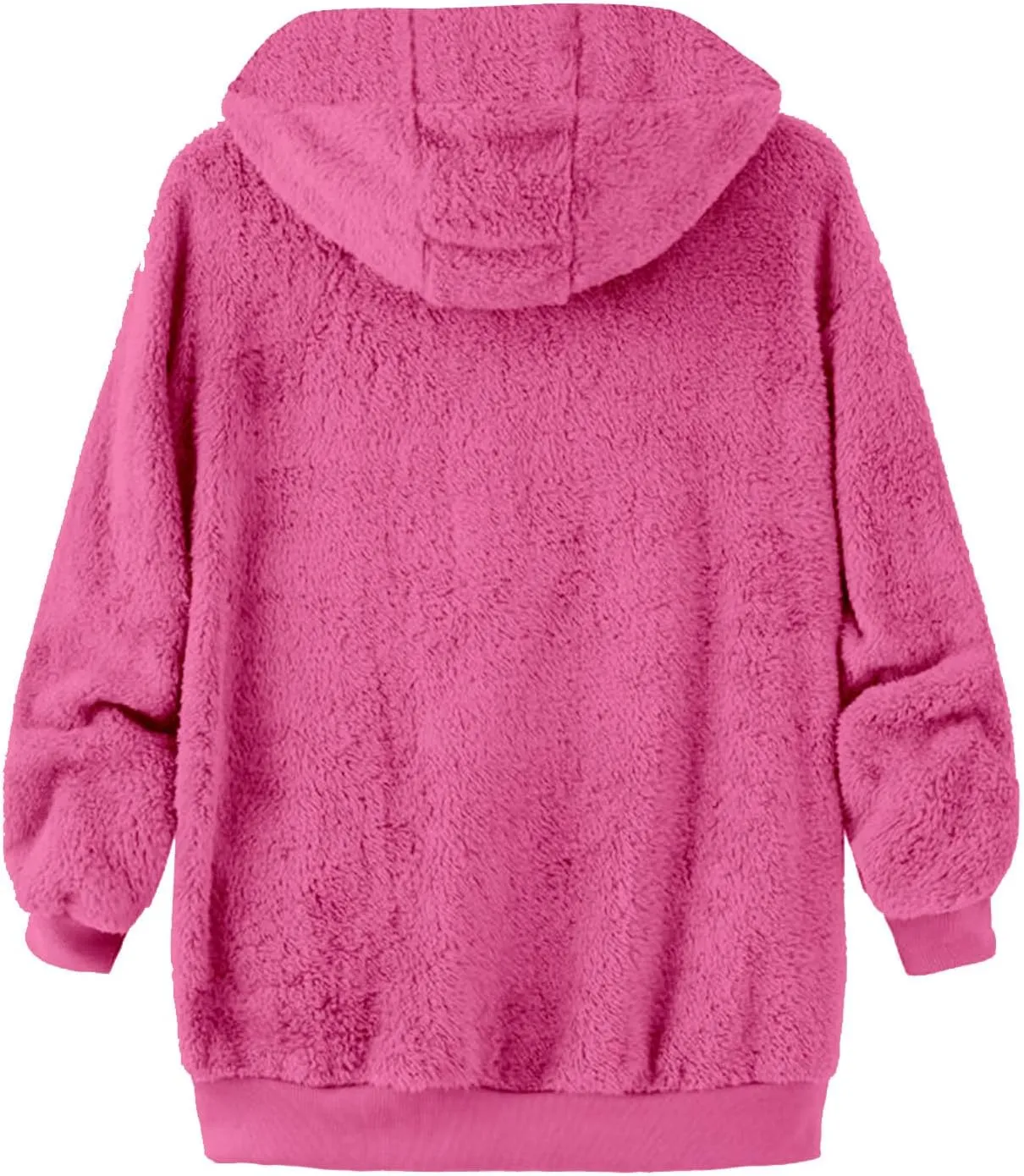 Sherpa Fleece Jacket For Women Full Zip Oversized Long Sleeve Hooded Fuzzy Cardigan Coat Fashion Winter Outwear