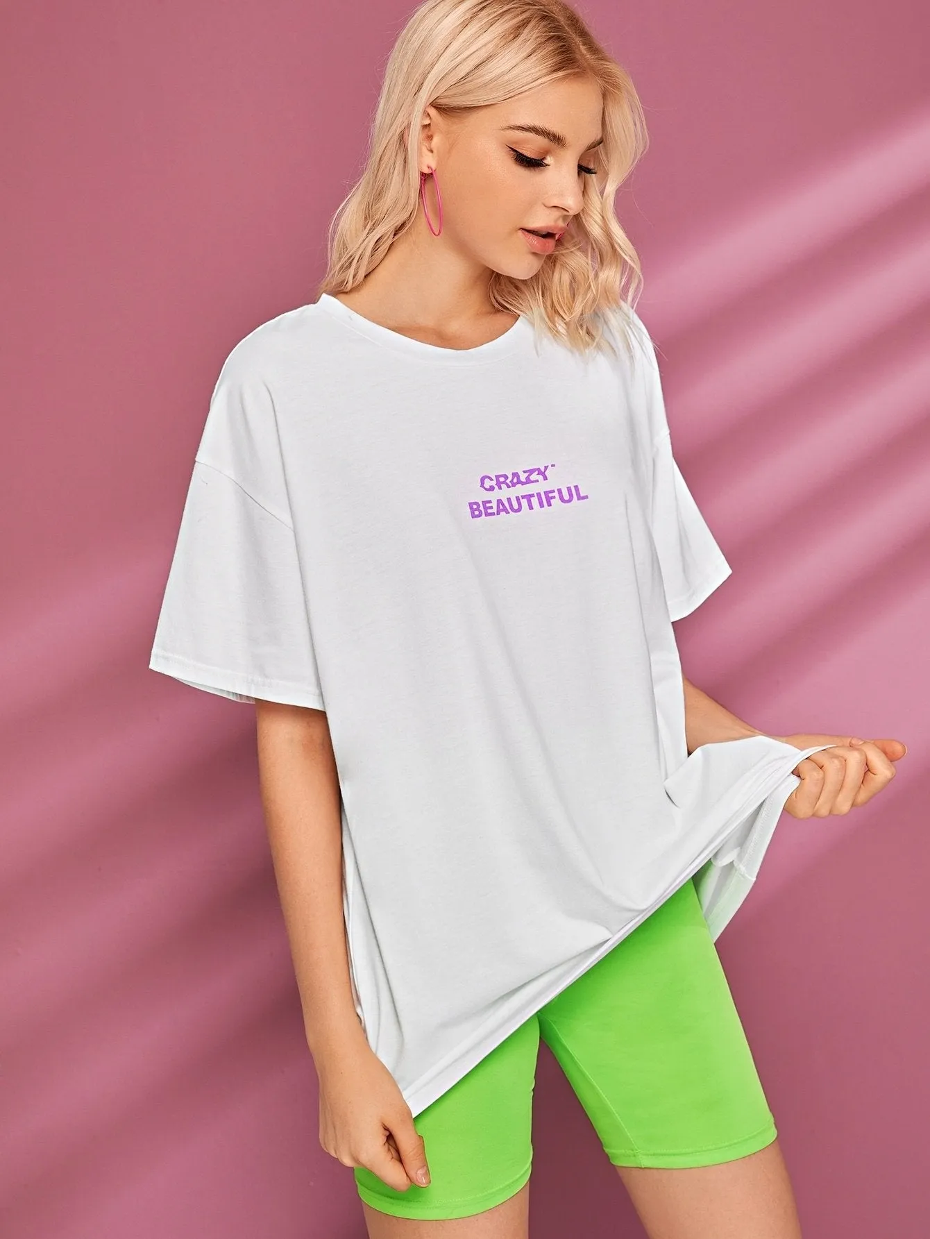 Slogan Graphic Butterfly Back Tee