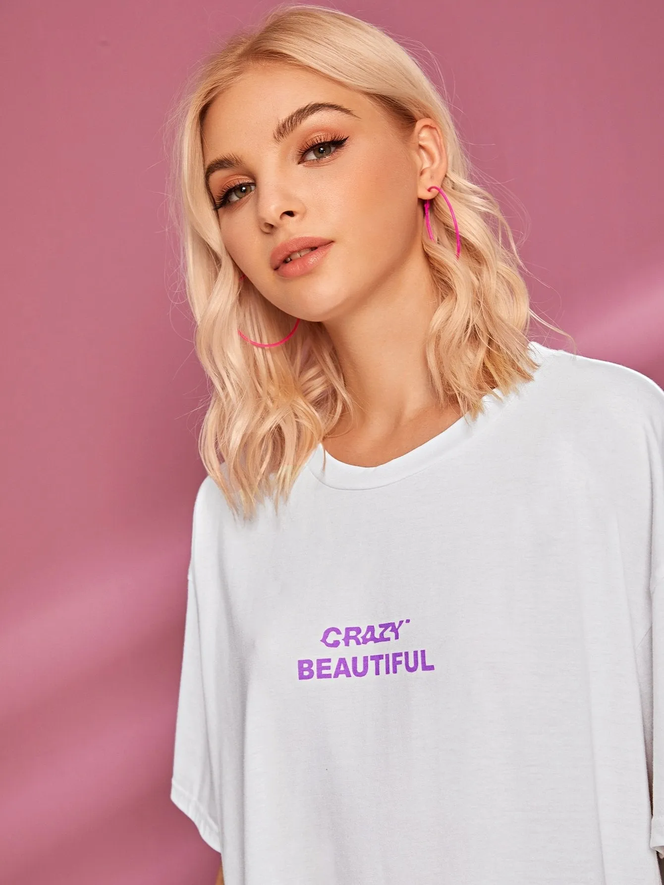 Slogan Graphic Butterfly Back Tee