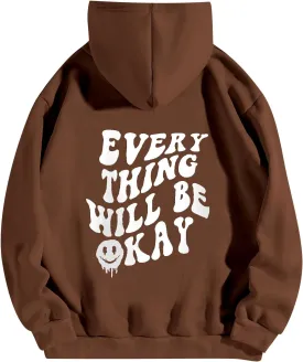 SOLY HUX Women's Oversized Sweatshirt Graphic Hoodies Casual Long Sleeve Loose Pullover Tops with Kangaroo Pocket