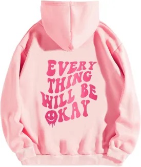SOLY HUX Women's Oversized Sweatshirt Graphic Hoodies Casual Long Sleeve Loose Pullover Tops with Kangaroo Pocket