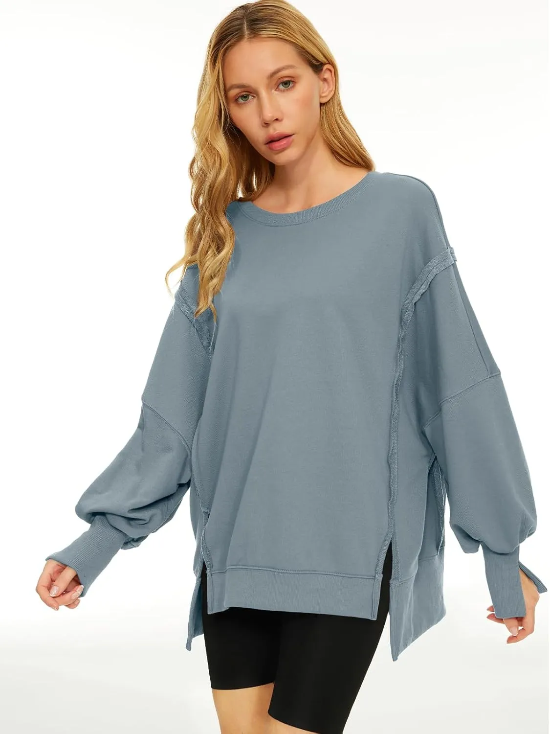 Trendy Queen Womens Oversized Sweatshirts Hoodies Crewneck Shirts Fall Outfits Teen Girls Y2k Winter Clothes