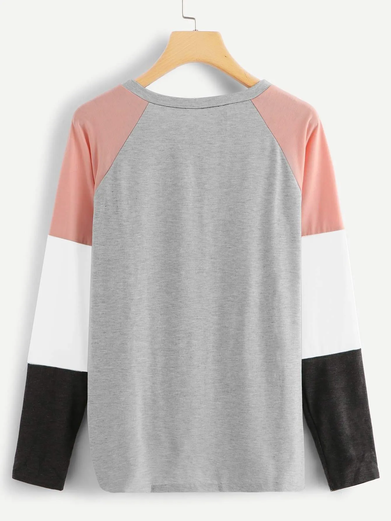 Twist Hem Colorblock Sleeve Tee