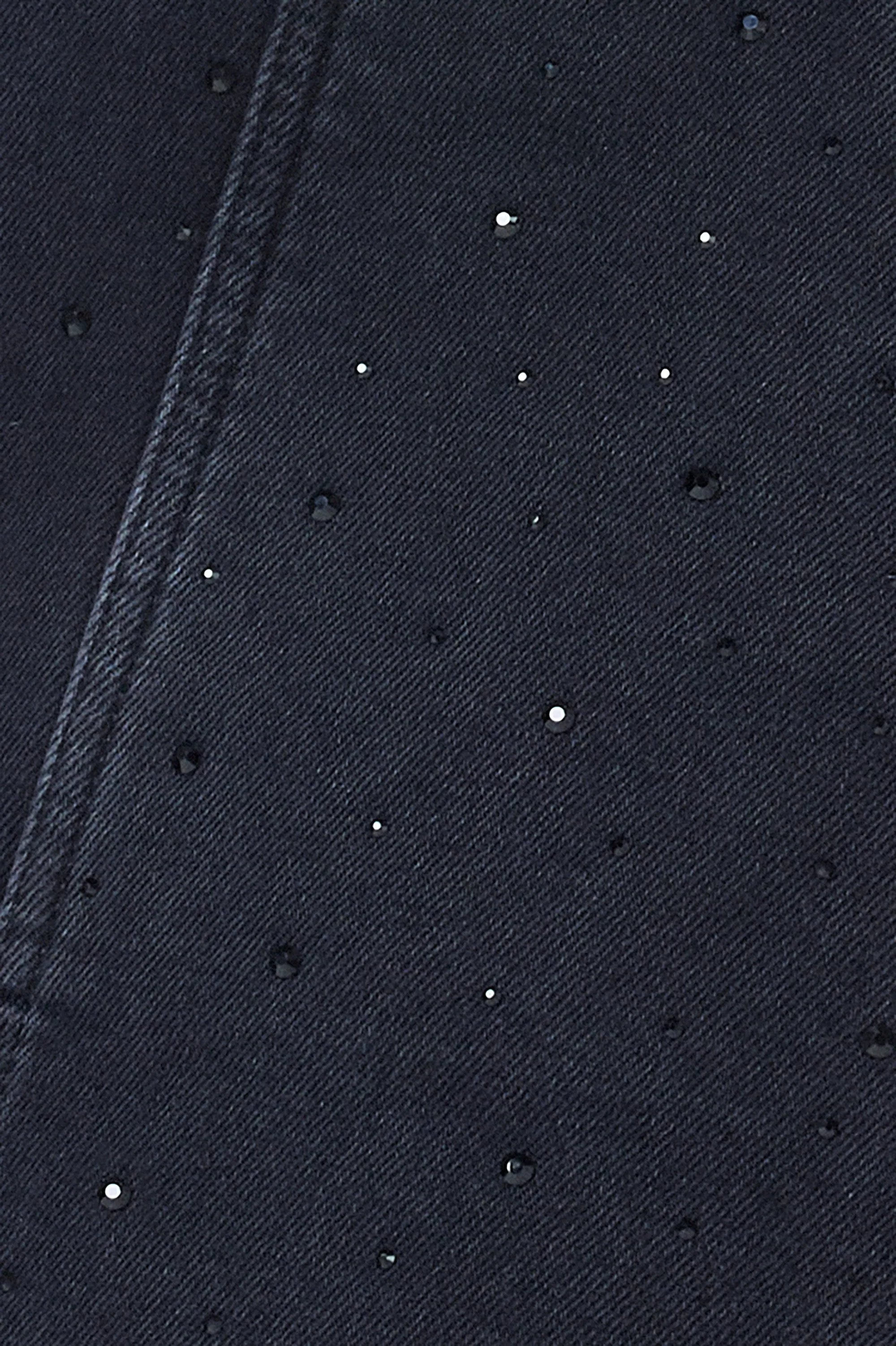 Washed Black Embellished Zip Detail Denim Dress