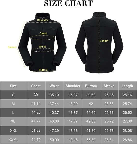 Wholesale Women's Full Zip Thermal Jackets With Pockets Soft Polar Fleece Coat - Black