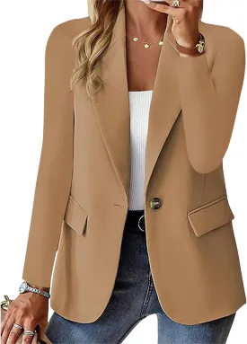 Women's Blazers Office Work Coats Casual Open Front Blazers Long Sleeve Lapel Jackets Lightweight Suit Jackets