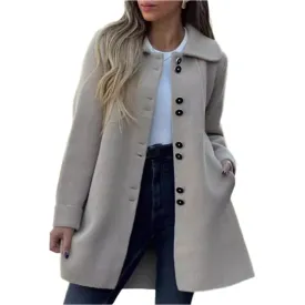 Women's Single-Breasted Fleece Thermal Jacket Coat