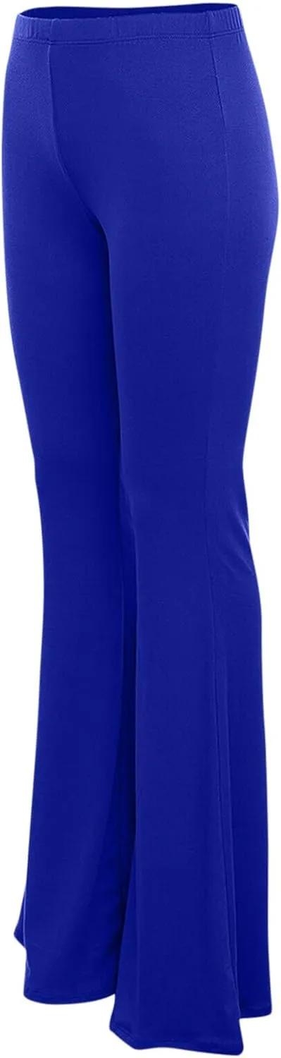 Women's Solid Flare Leggings Boho Hippie High Waist Wide Leg Long Flared Bell Bottom Pants Yoga Pant Trousers