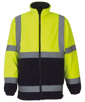 Yellow/Navy - Hi-vis heavyweight fleece jacket (HVK08)