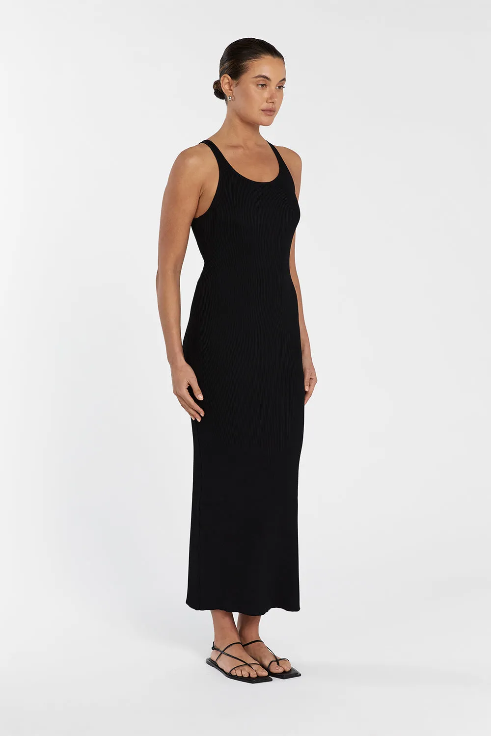 ZION BLACK KNIT MIDI DRESS