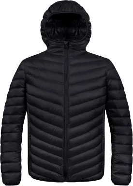 ZSHOW Men's Packable Puffer Jacket Hooded Lightweight Winter Coat for Travel Outdoor Hiking
